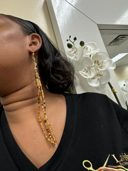 Ball drop beaded statement earrings