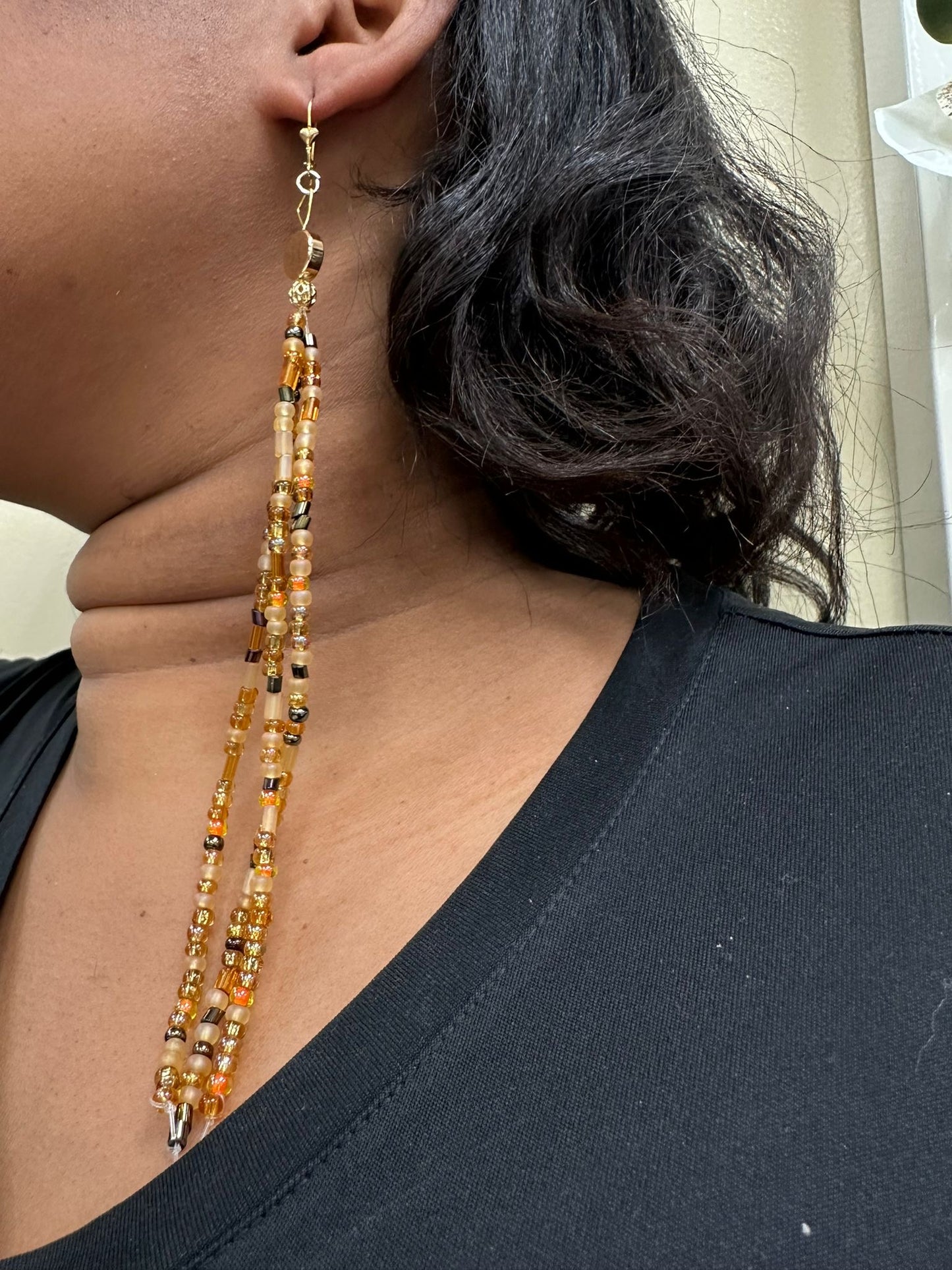 Ball drop beaded statement earrings