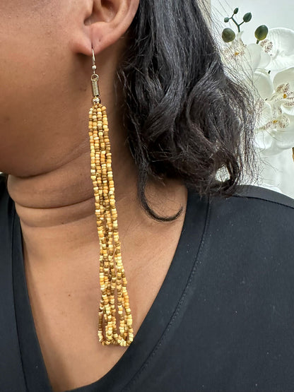 Ball drop beaded statement earrings