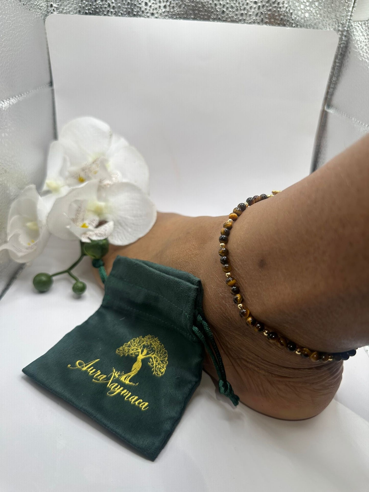 Gold & Brown Tigers Eye anklet