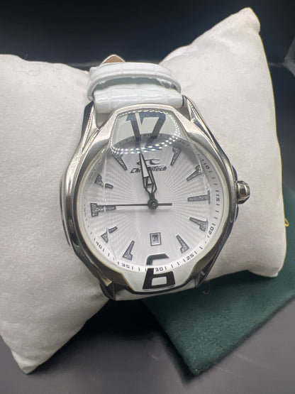Chronotech White Leather Band Watch